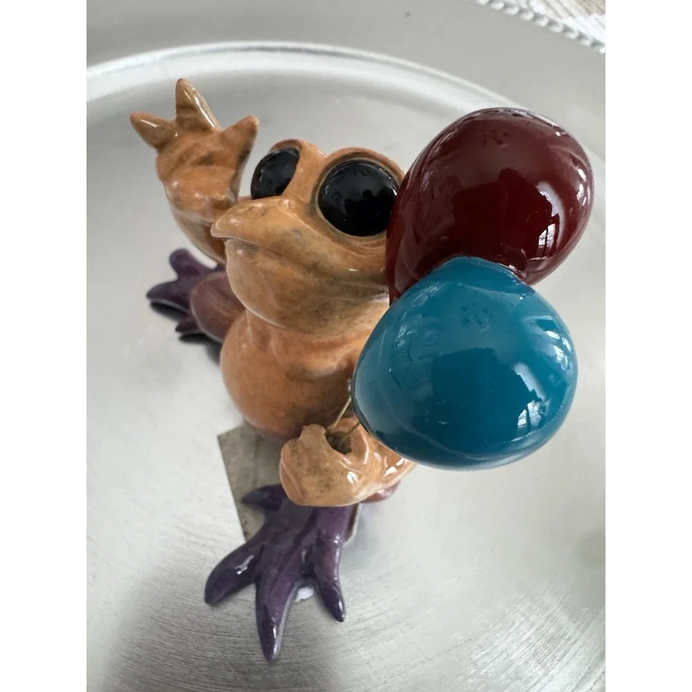 Kitty's Critters 2007 Frog Figurine PARTY TIME Ceramic Balloons New‎ Old Stock